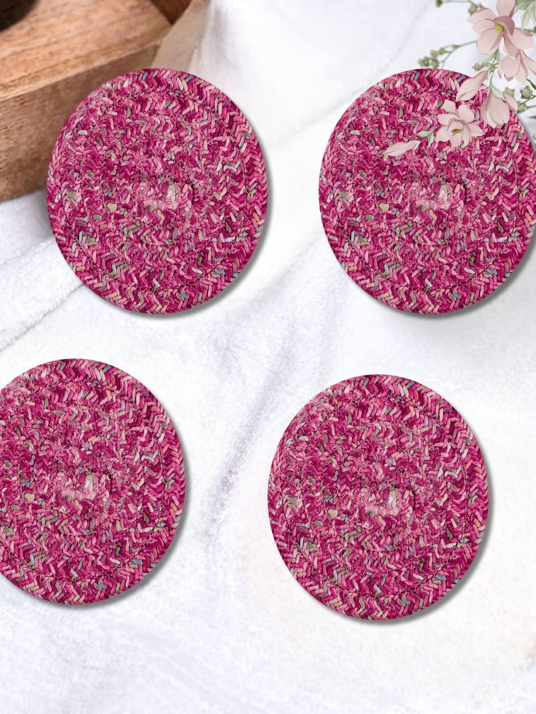 Coasters- RED PINK (PACK OF 4)