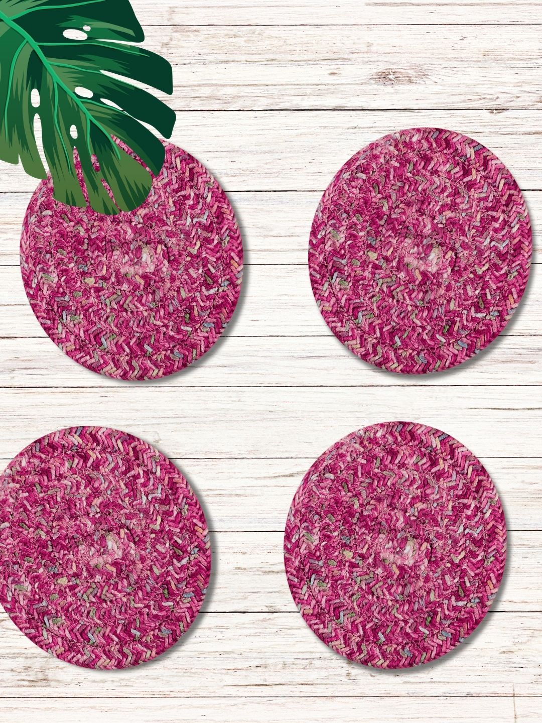 Coasters- RED PINK (PACK OF 4)