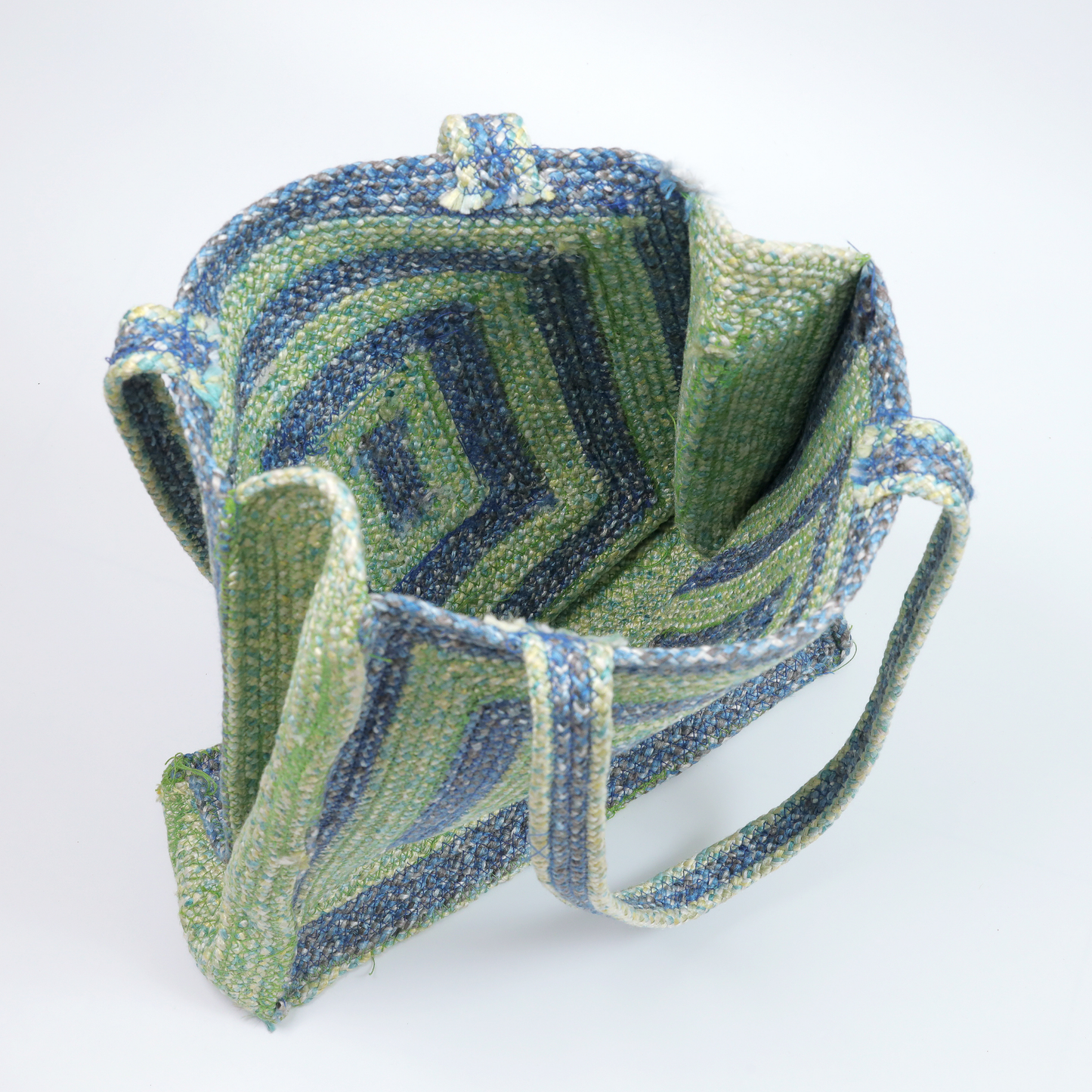 Handcrafted Sling Bag – Pastel Meadow Green & Blue