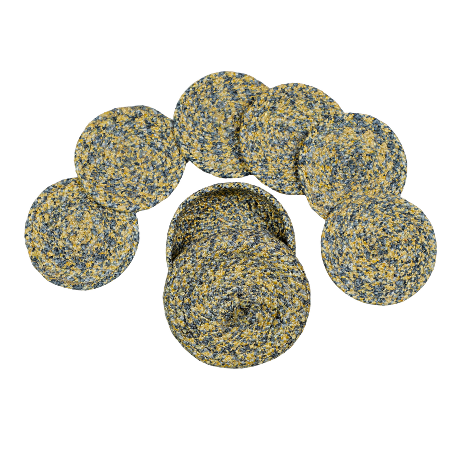 Coaster set with Lid Basket - Multi Colored
