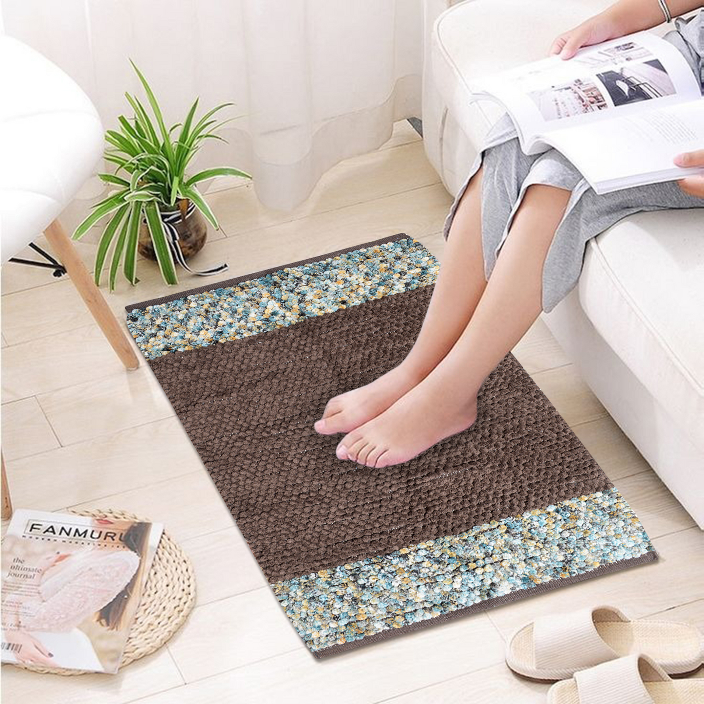 Brown – Super Soft Chenille Mat | Floor Rug
