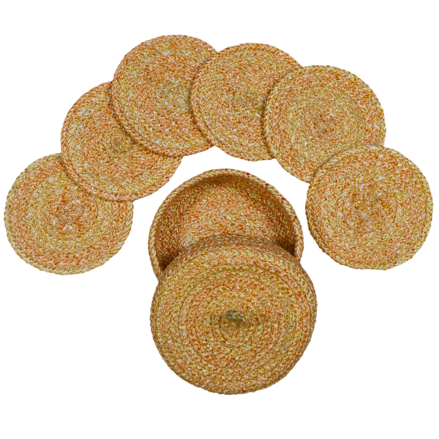 Coaster set with Lid Basket - Orange