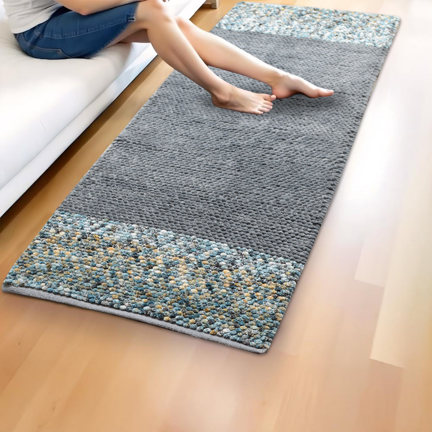 Light Grey - Premium Chenille Runner Mat – Soft, Durable & Washable