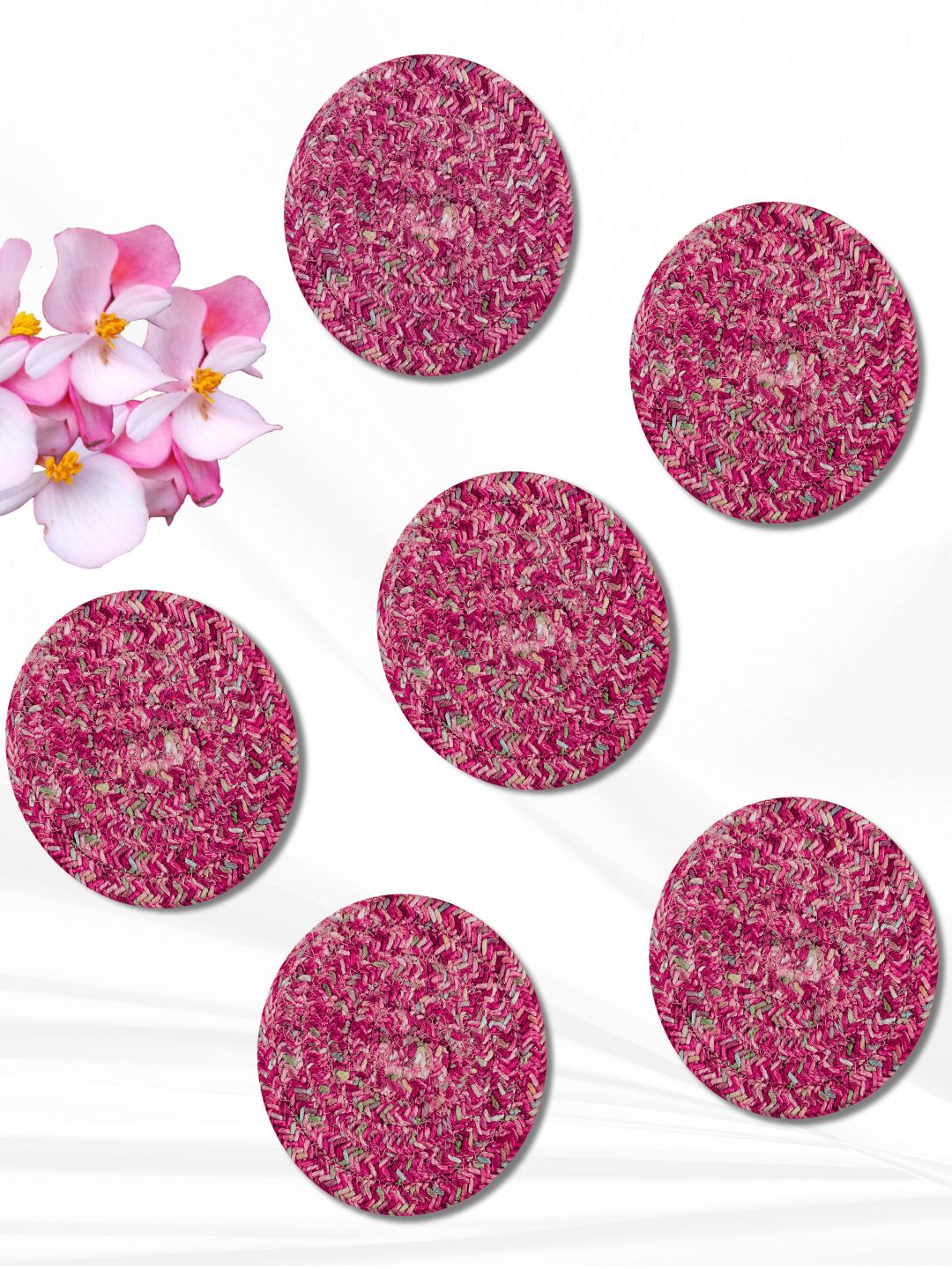 Coasters- RED PINK (PACK OF 4)