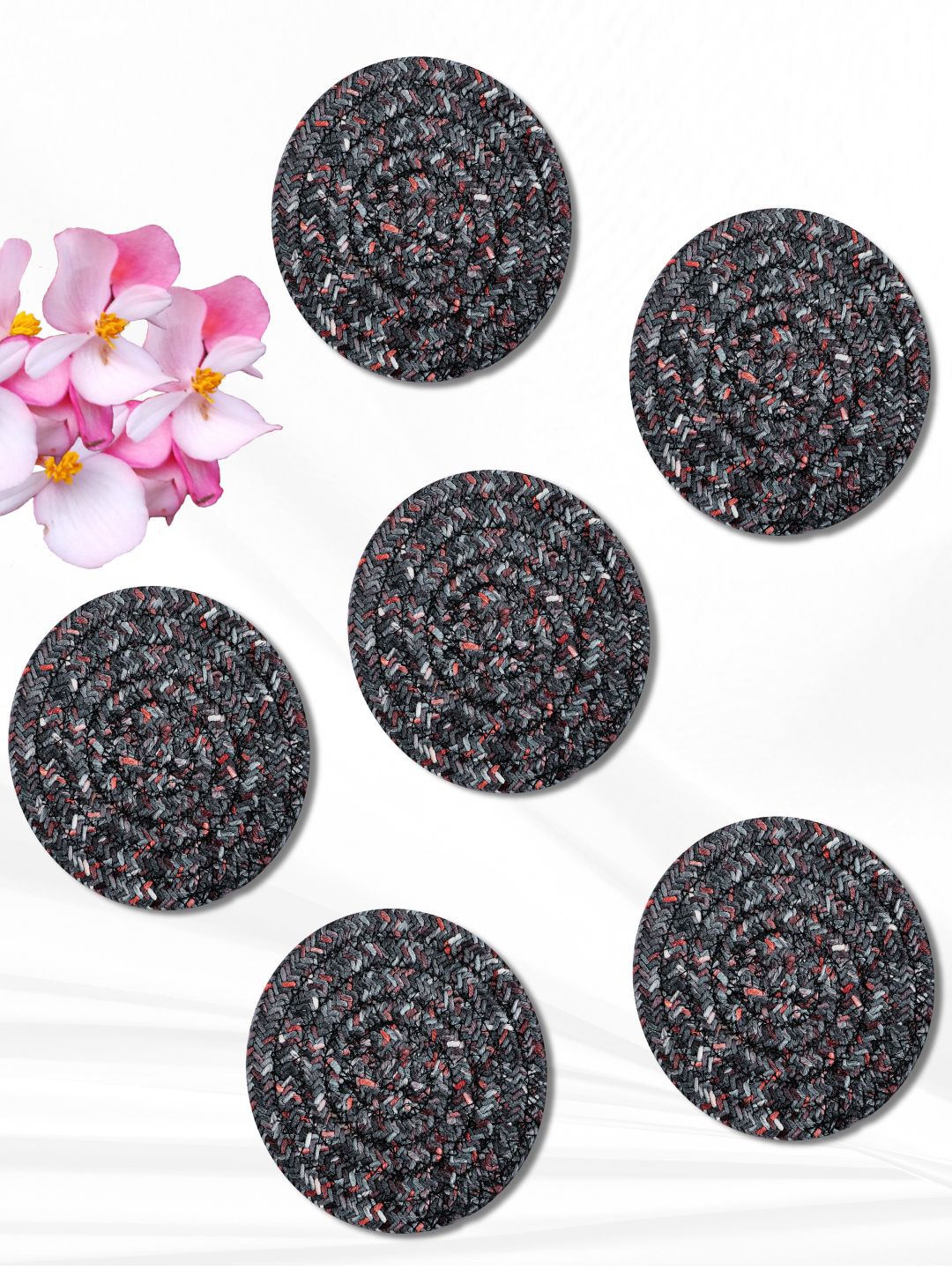 Coaster- CHARCOAL GREY (PACK OF 4)