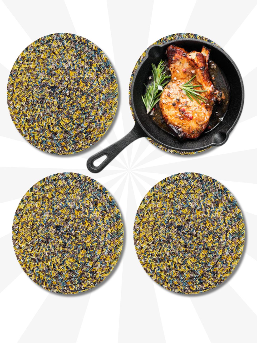 Pot Holders- YELLOW BLUE