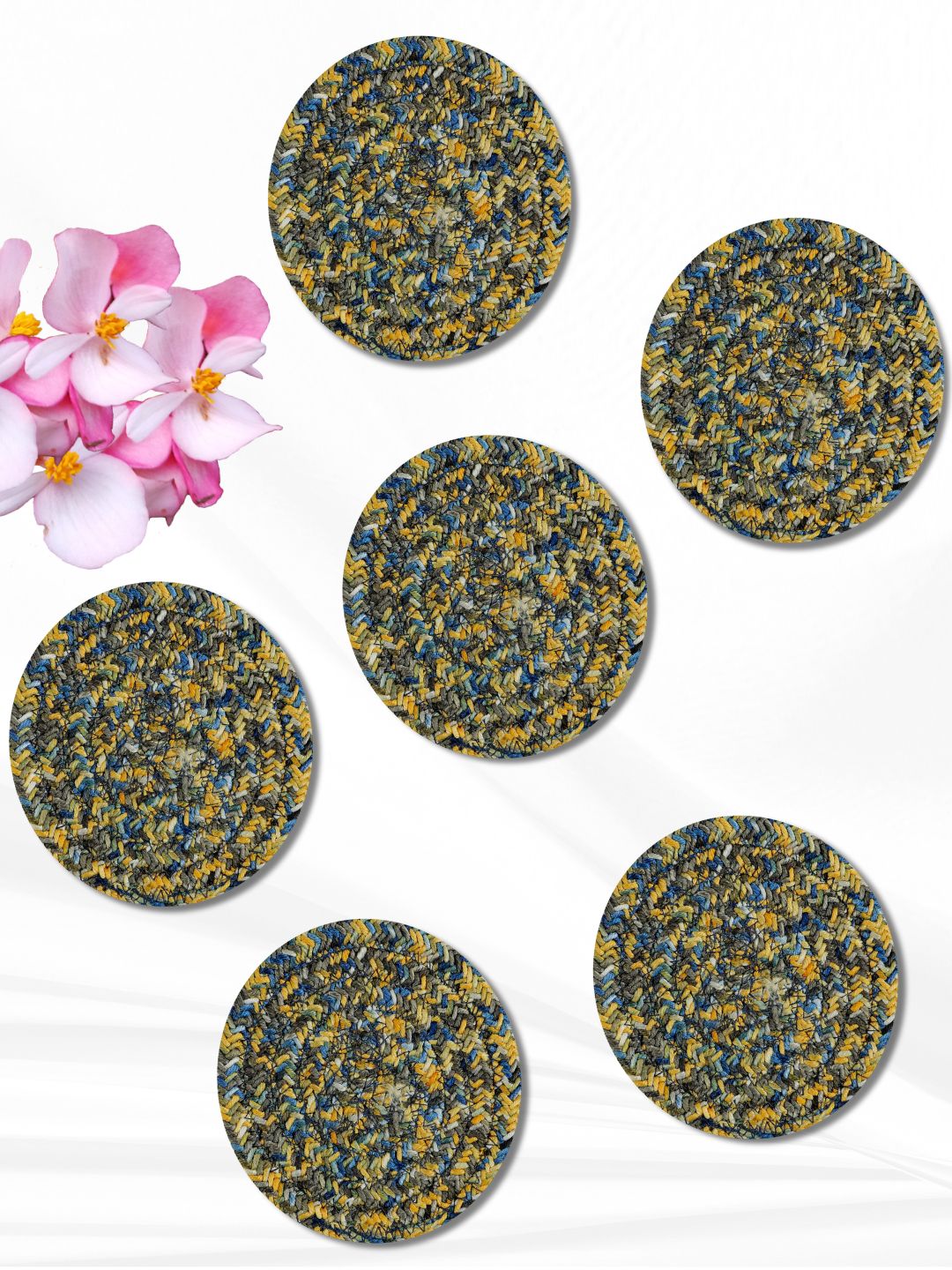 Coaster- YELLOW BLUE (PACK OF 4)