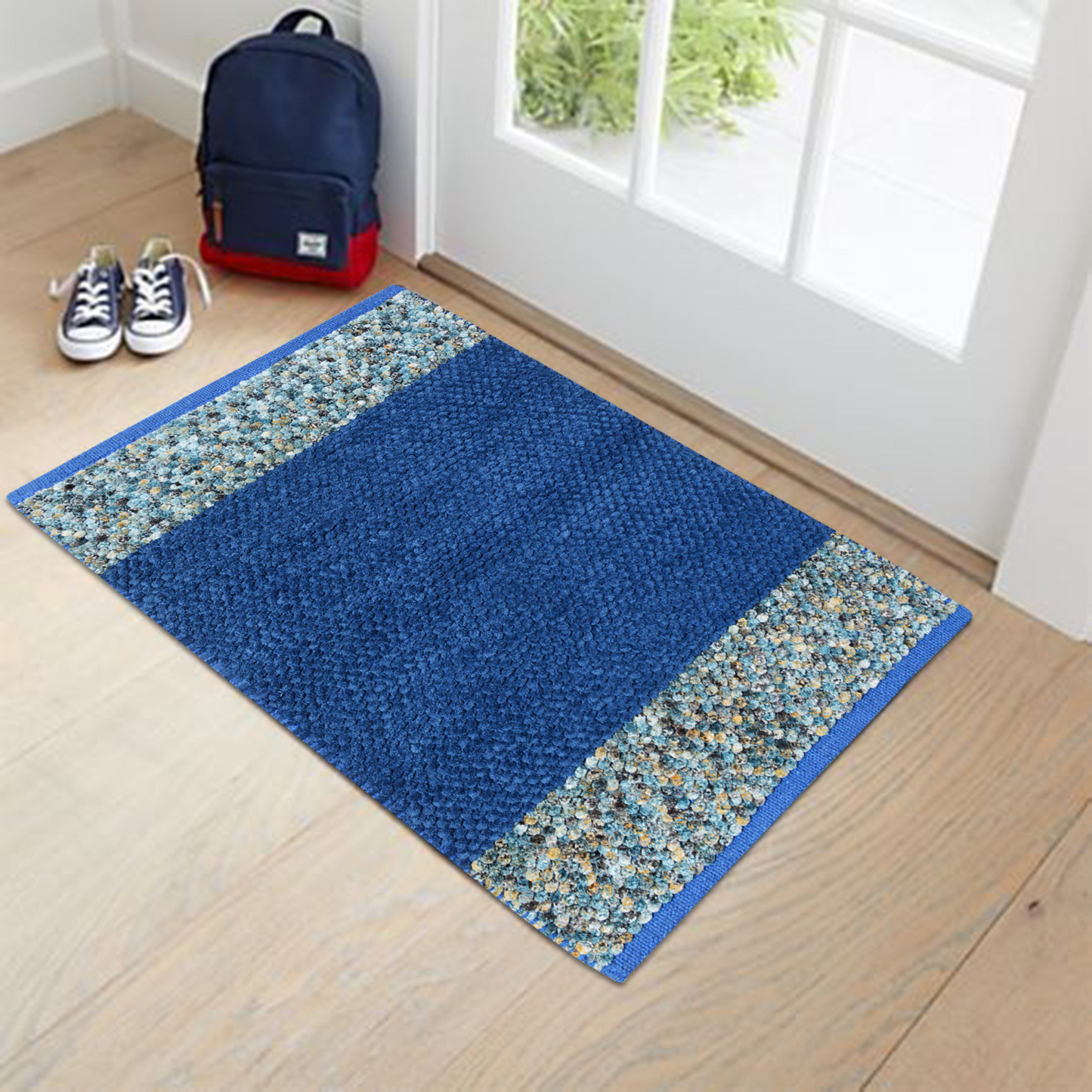 Blue - Super Soft Chenille Mat | Floor Rug