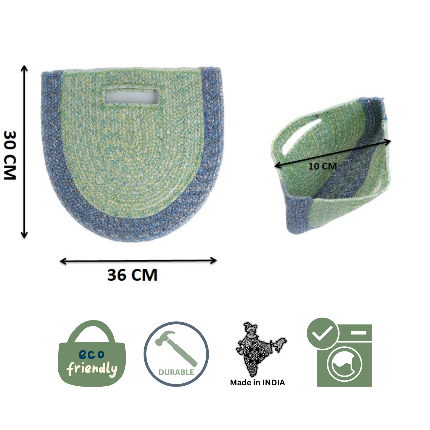 Polyester Pastel Meadow Green & Blue – Elegant Hand Bag