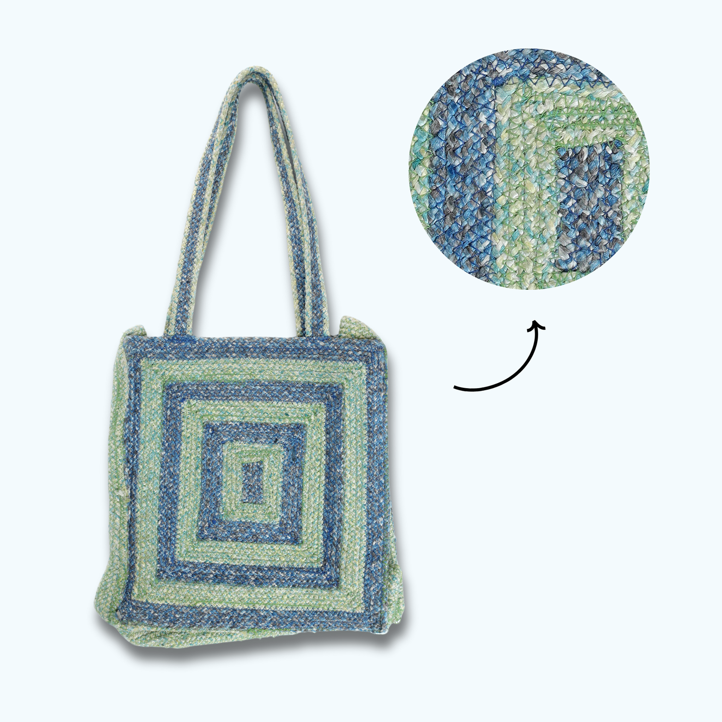 Handcrafted Sling Bag – Pastel Meadow Green & Blue