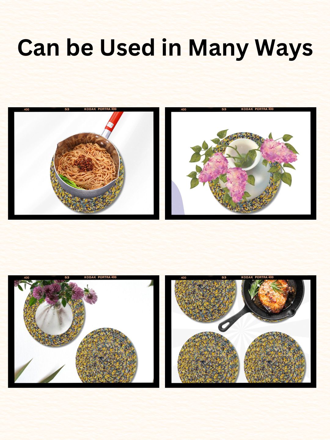 Pot Holders- YELLOW BLUE
