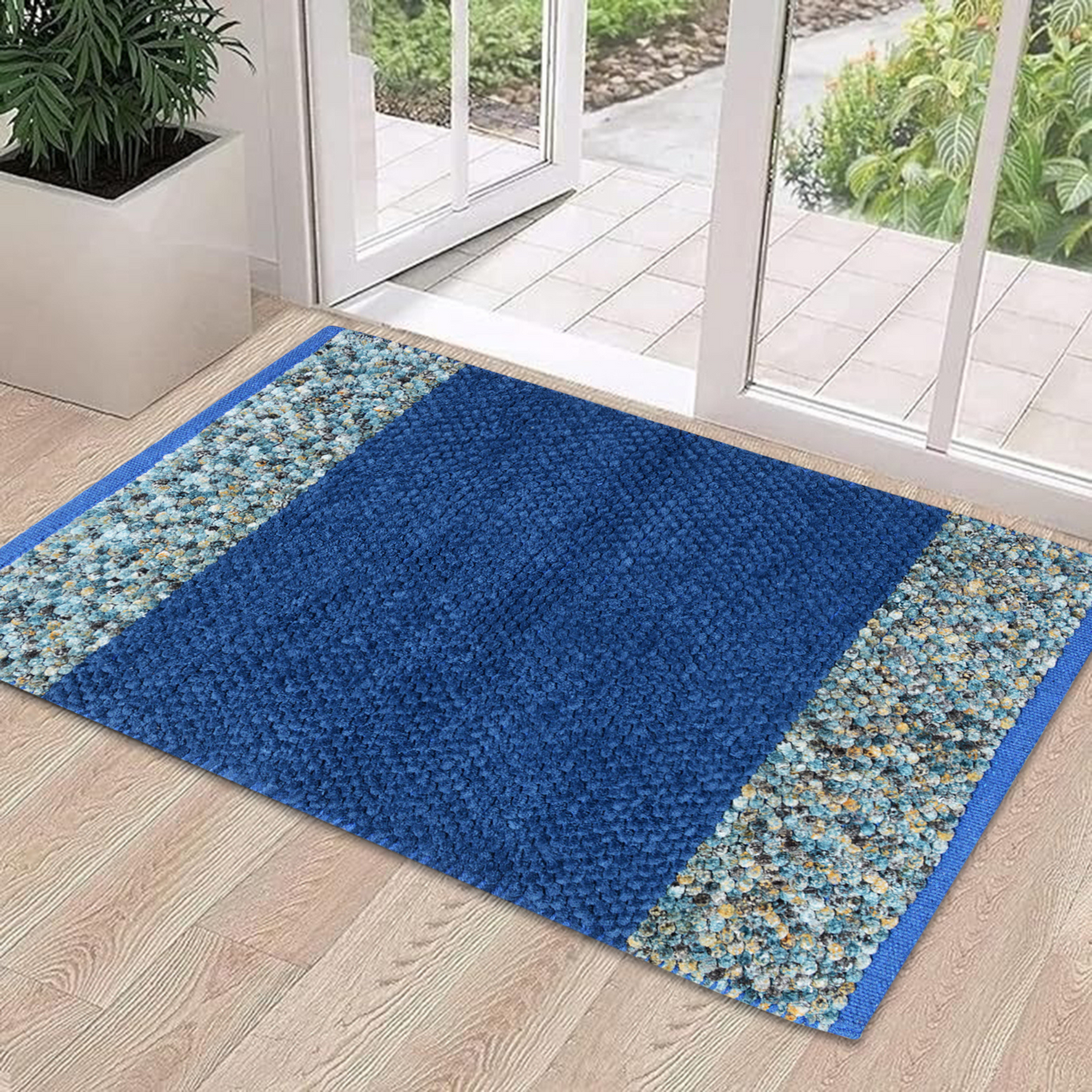 Blue - Super Soft Chenille Mat | Floor Rug