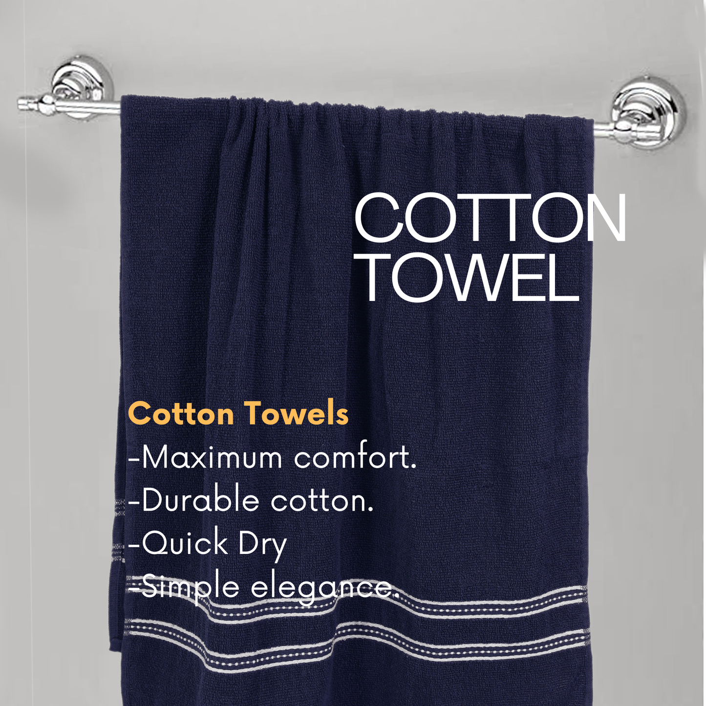 Bath Towel - Ideal for Bath, Beach, and Sports (400 GSM)