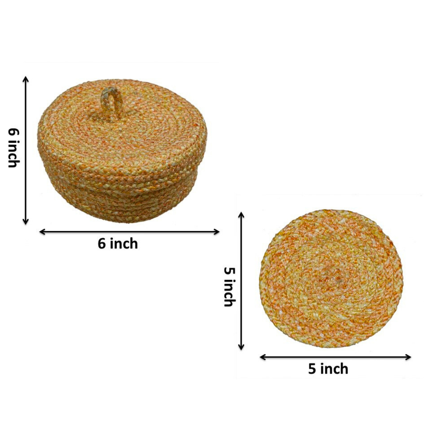 Coaster set with Lid Basket - Orange