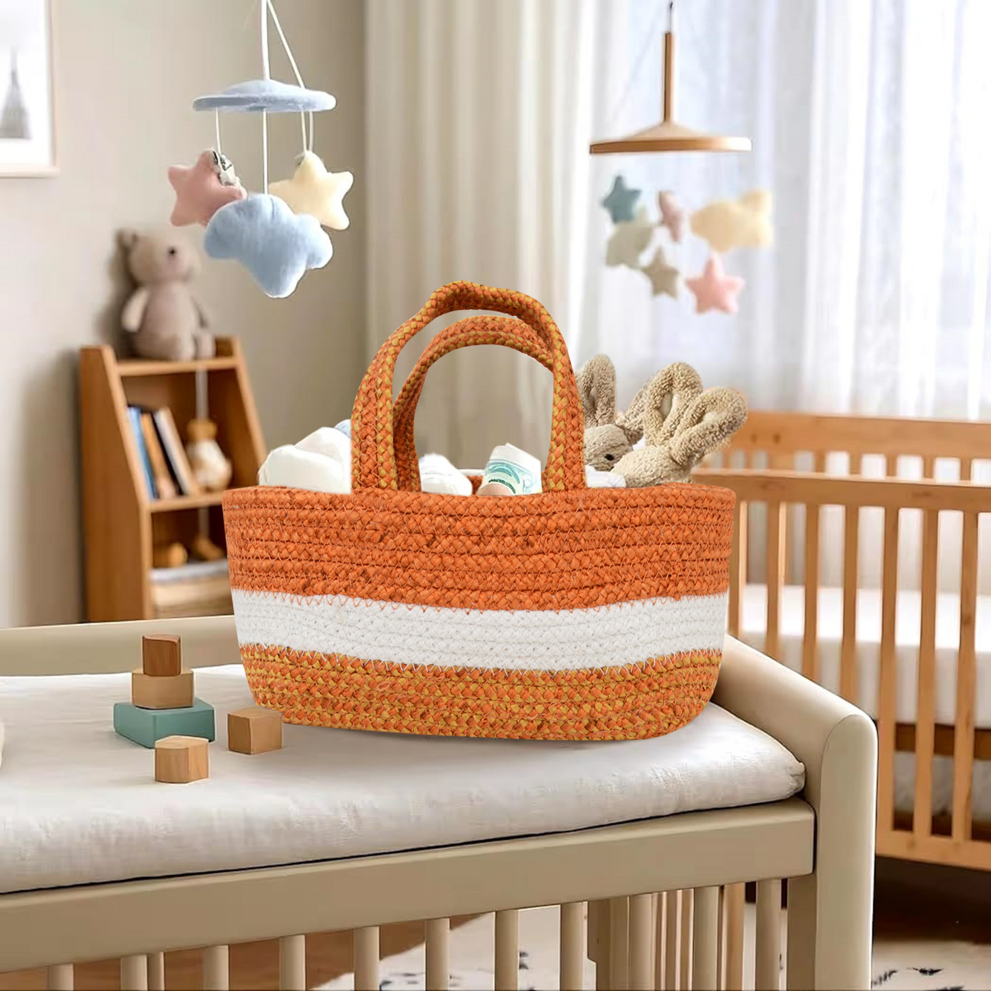 Handwoven Basket - Rust Orange