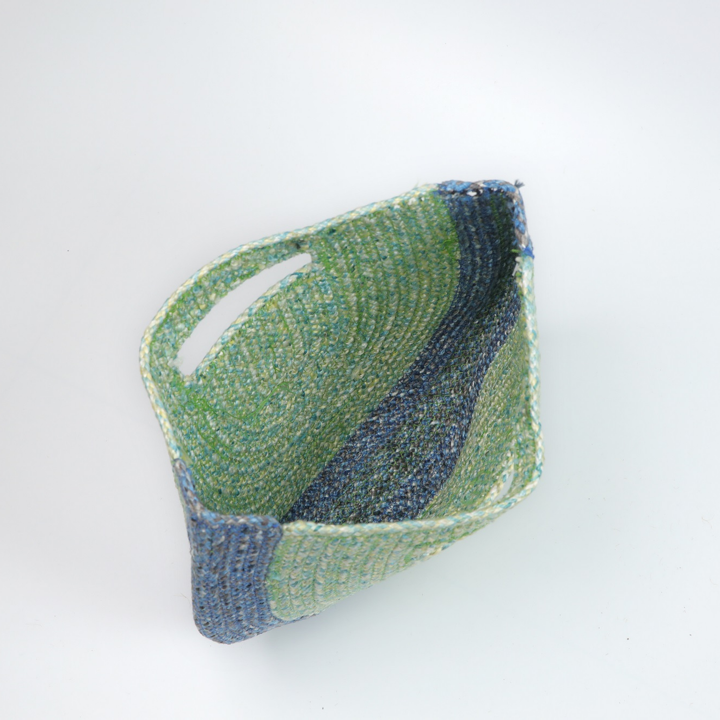 Polyester Pastel Meadow Green & Blue – Elegant Hand Bag