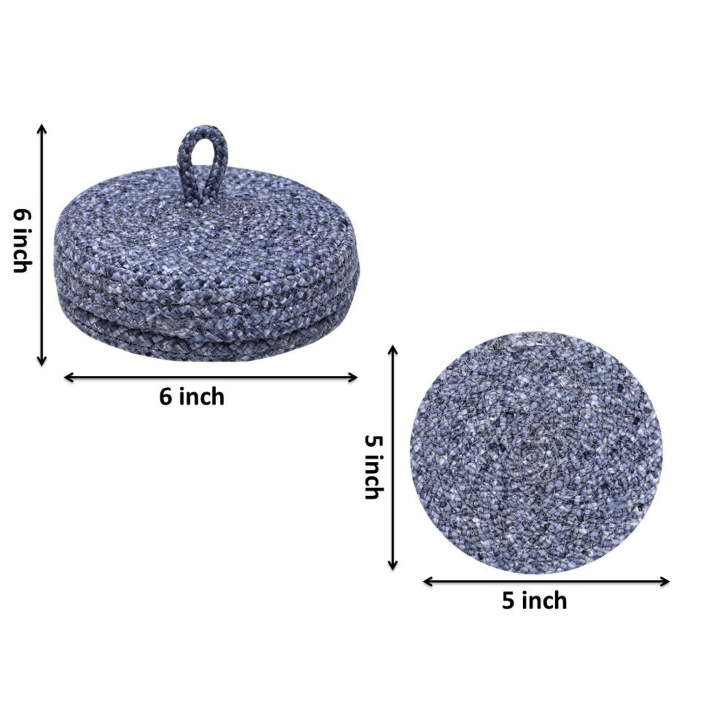 Coaster set with Lid Basket - Grey