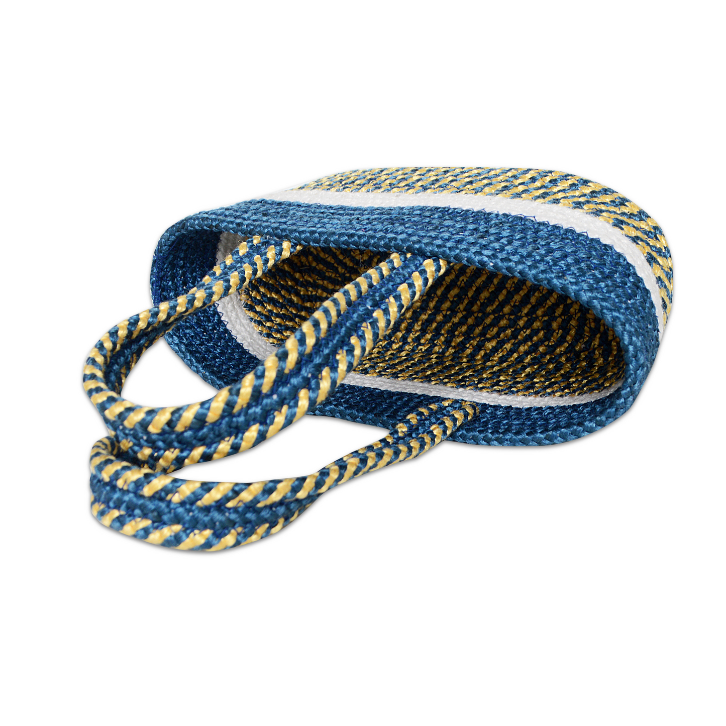 Handwoven Basket - Blue & Gold Accent