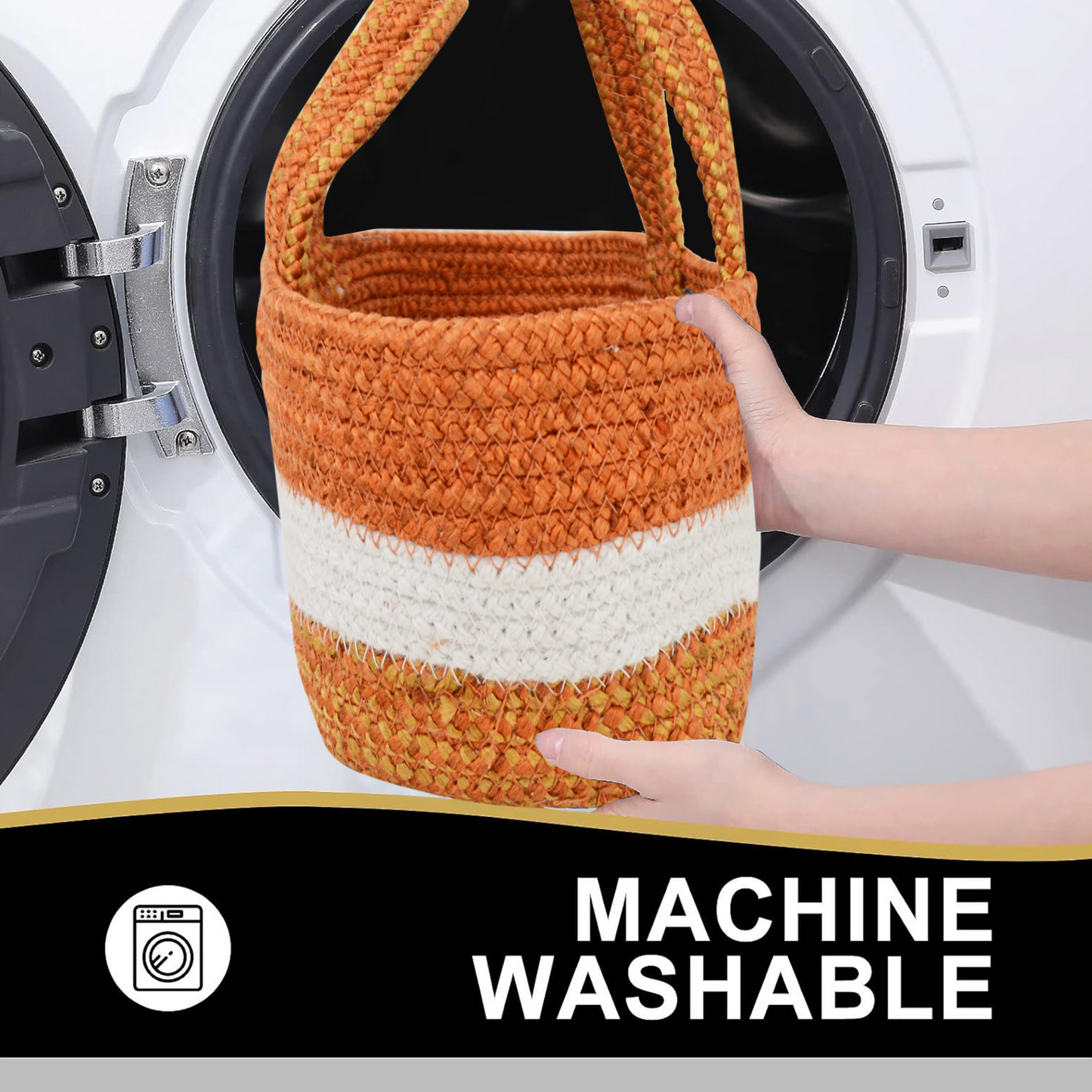 Handwoven Basket - Rust Orange