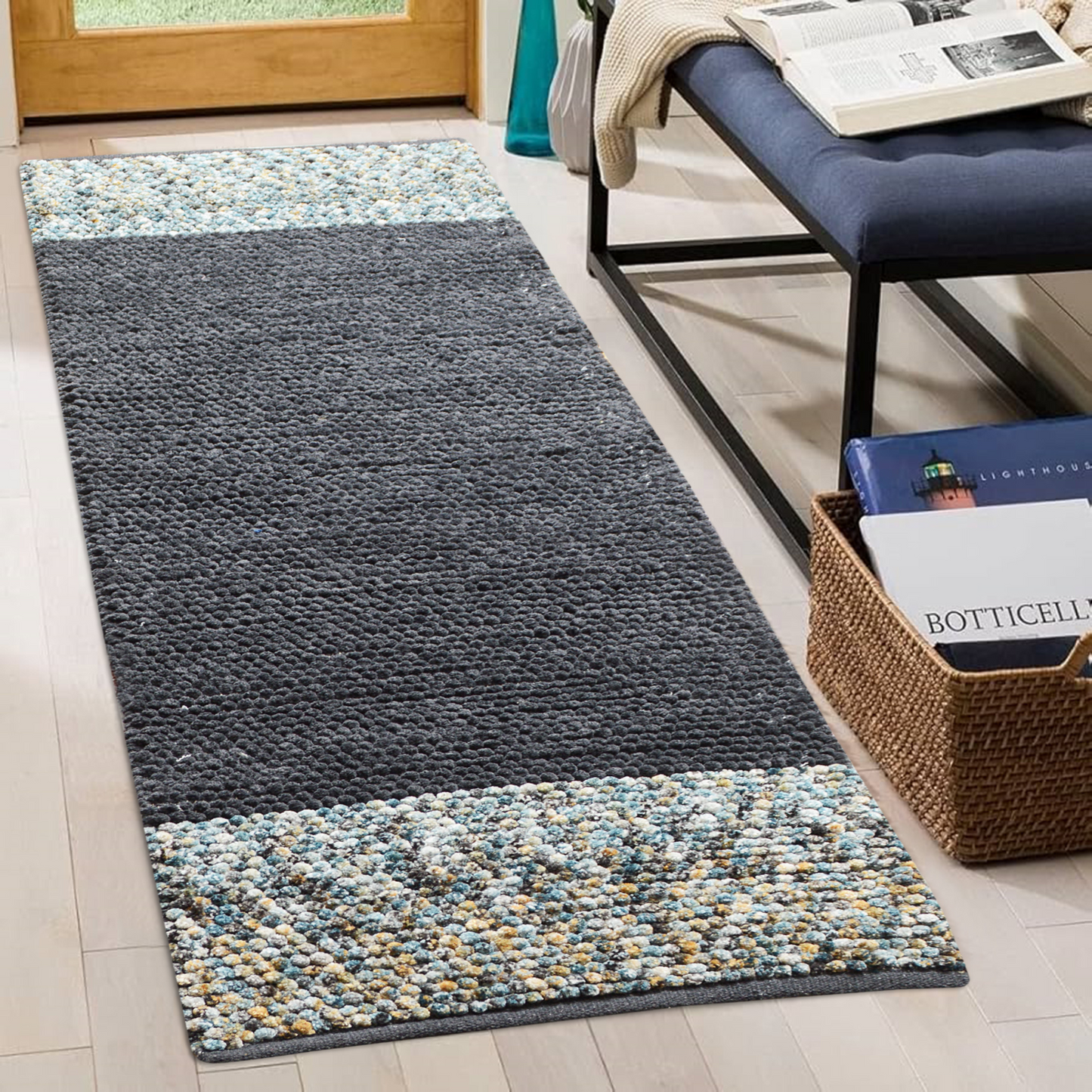 Grey - Premium Chenille Runner Mat – Soft, Durable & Washable