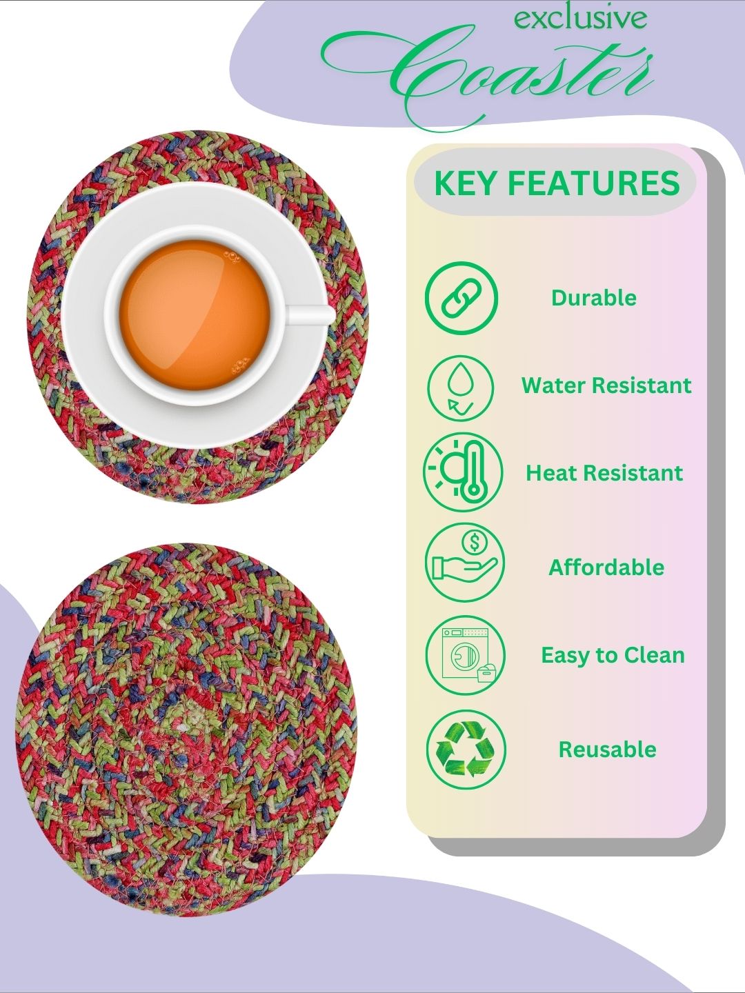Coaster - PINK PARROT (PACK OF 4)