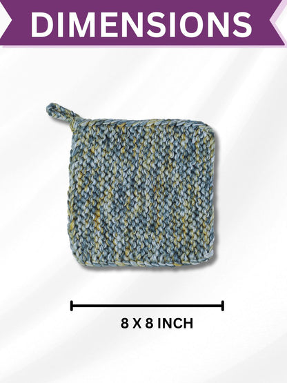 Heat-Proof & Eye-Catching: Knitted Pot Holder( PACK OF 2)