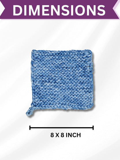 Pop of Color: Knitted Pot Holder for Stylish Kitchens( PACK OF 2)