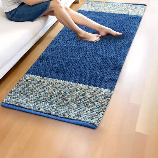 Blue - Premium Chenille Runner Mat – Soft, Durable & Washable