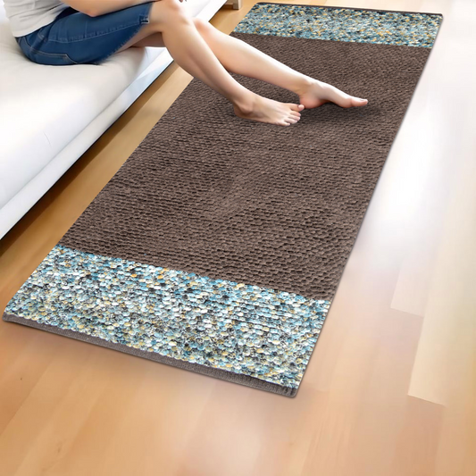 Brown - Premium Chenille Runner Mat – Soft, Durable & Washable