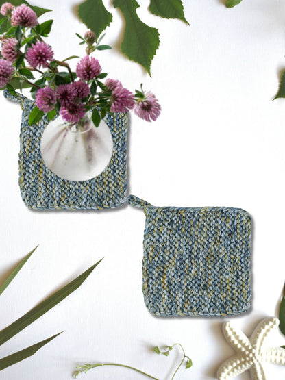 Heat-Proof & Eye-Catching: Knitted Pot Holder( PACK OF 2)