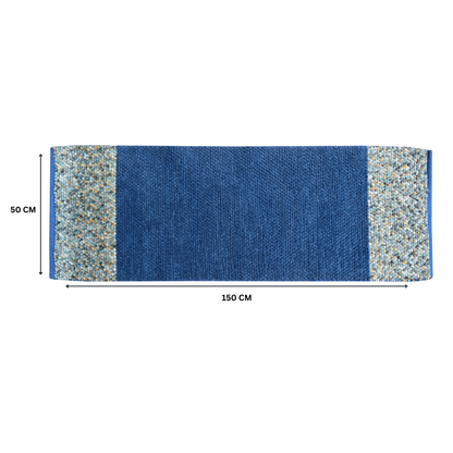 Blue - Premium Chenille Runner Mat – Soft, Durable & Washable