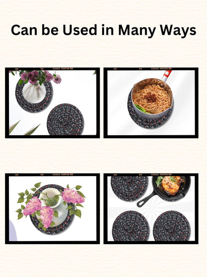 (Pack of 4)- Eco-Friendly Pot Holders- CHARCOAL GREY