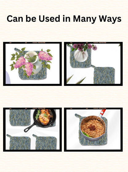 Heat-Proof & Eye-Catching: Knitted Pot Holder( PACK OF 2)