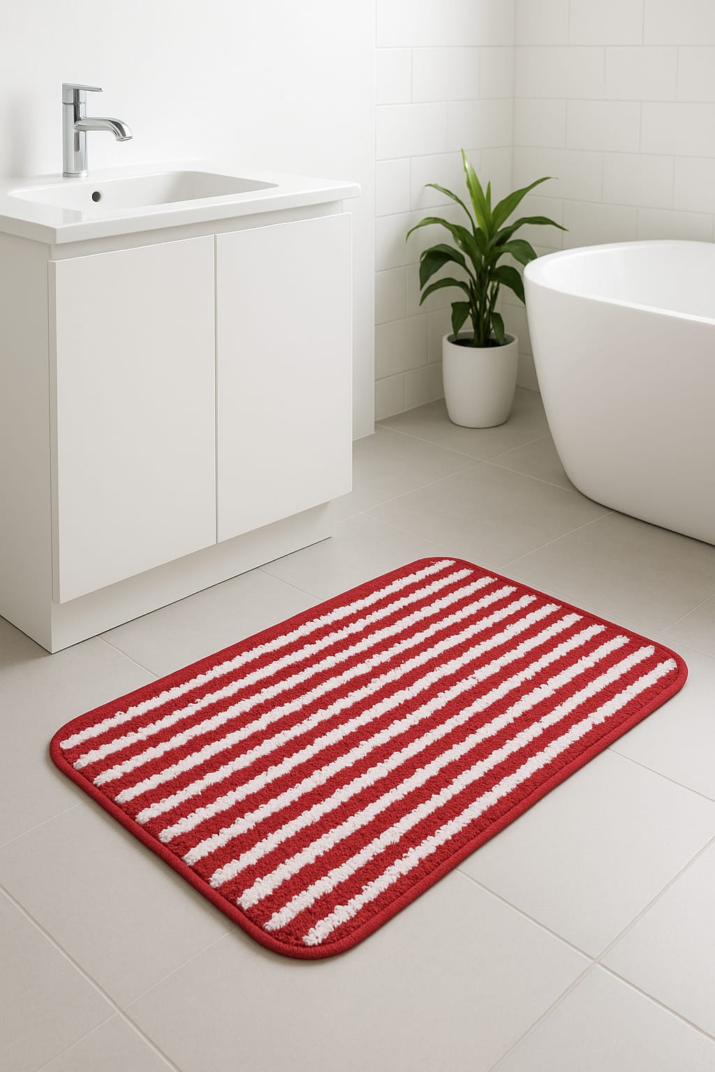 Ladli Jee Microfiber Striped Bathmat – Soft, Absorbent & Anti-Slip