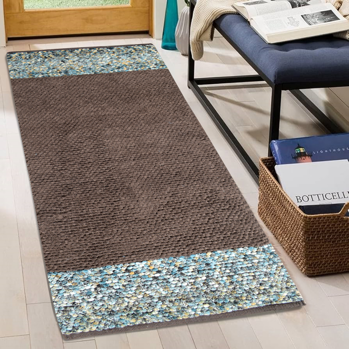 Brown - Premium Chenille Runner Mat – Soft, Durable & Washable
