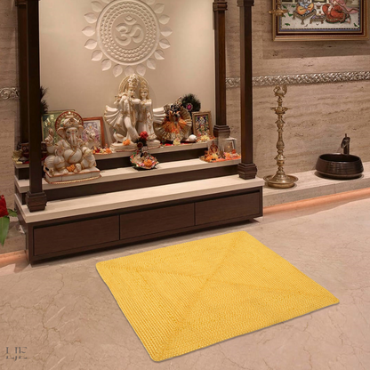 Handwoven Yellow Pooja Aasan