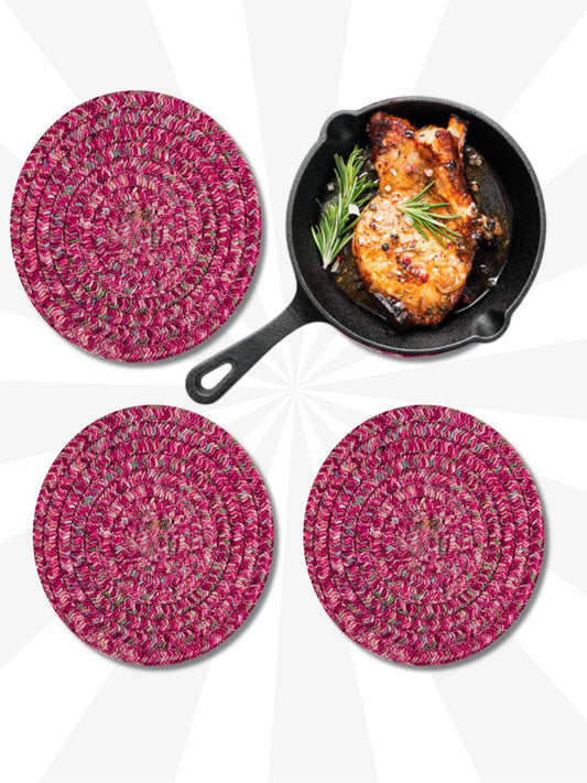 (Pack of 4)- Eco-Friendly Pot Holders- RED PINK