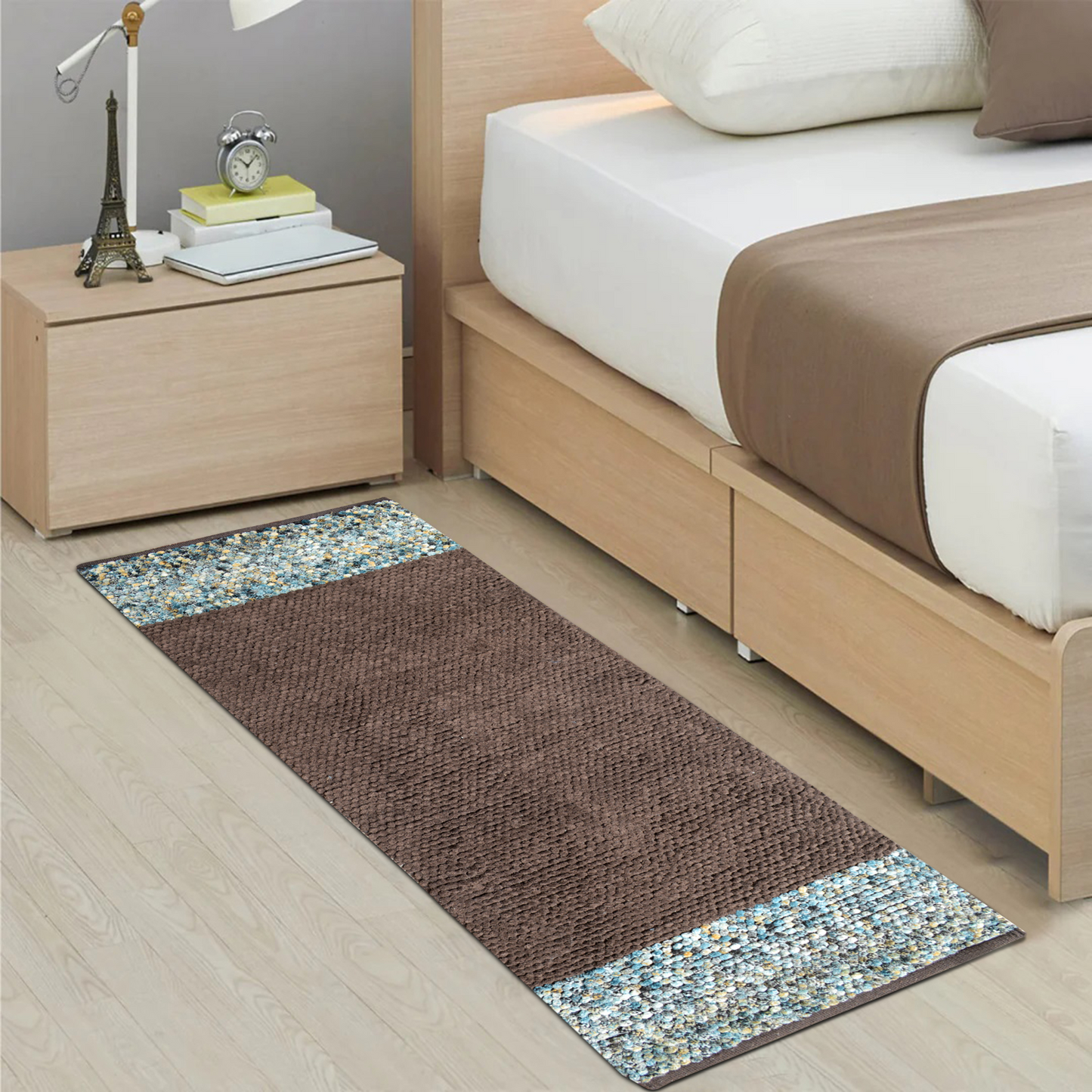 Brown - Premium Chenille Runner Mat – Soft, Durable & Washable