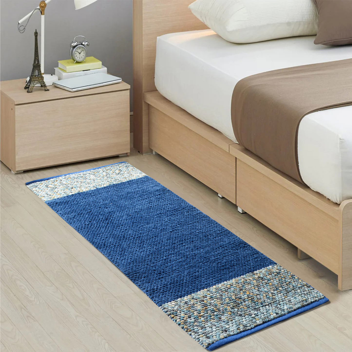 Blue - Premium Chenille Runner Mat – Soft, Durable & Washable