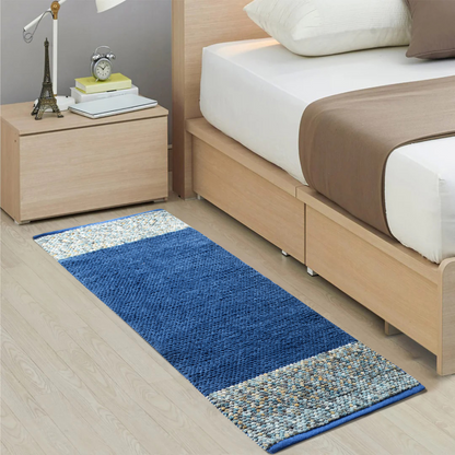Blue - Premium Chenille Runner Mat – Soft, Durable & Washable