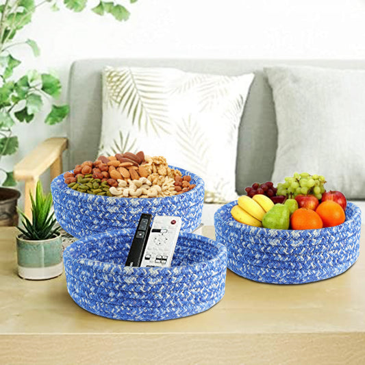 BLUE Decorative Basket for Organizing Nuts, Fruits, or Remote Controls