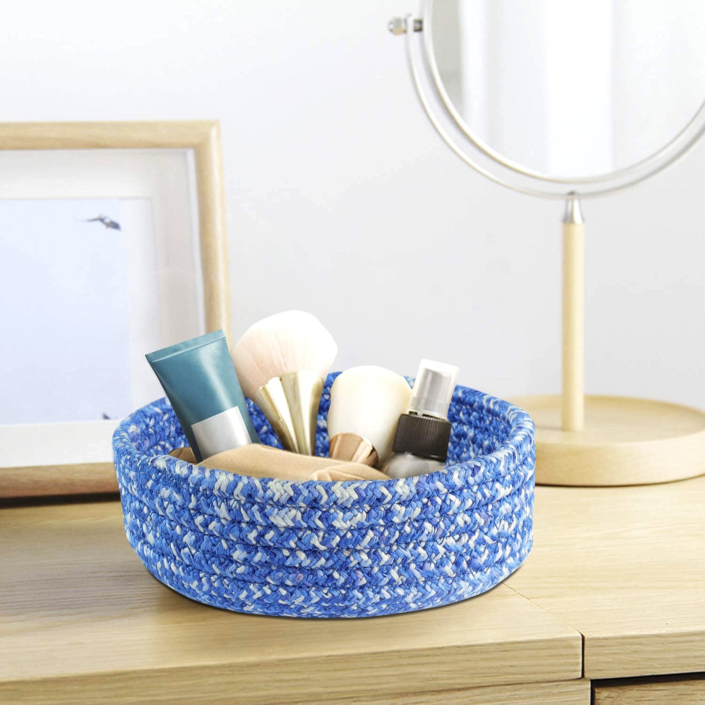 BLUE Decorative Basket for Organizing Nuts, Fruits, or Remote Controls