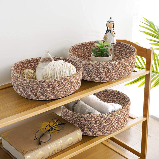 BROWN Decorative Basket for Organizing Nuts, Fruits, or Remote Controls