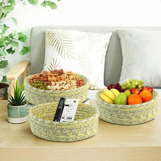 LEMON GREY Decorative Basket for Organizing Nuts, Fruits, or Remote Controls