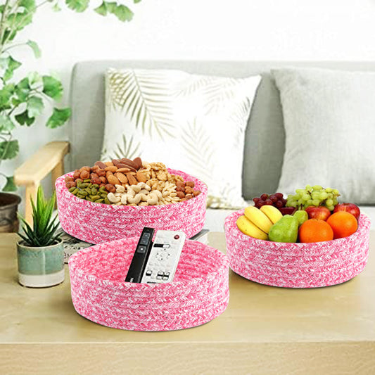 PINK Decorative Basket for Organizing Nuts, Fruits, or Remote Controls