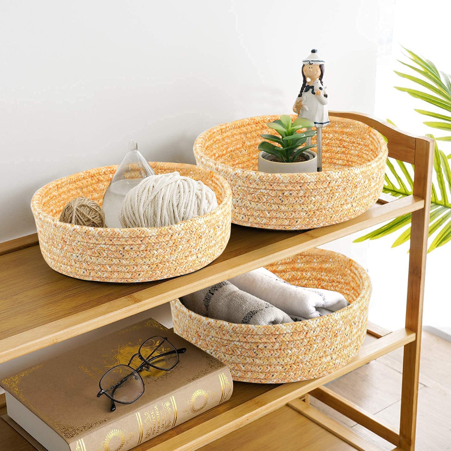 ORANGE Decorative Basket for Organizing Nuts, Fruits, or Remote Controls