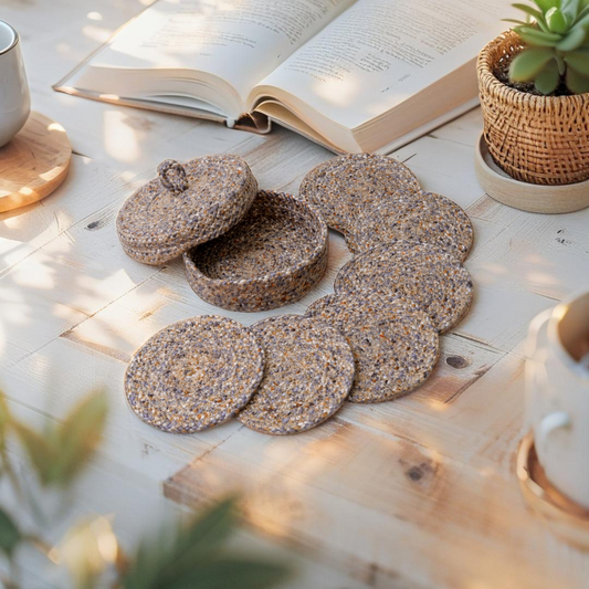 Coaster set with Lid Basket - Rustic Lavender Blend